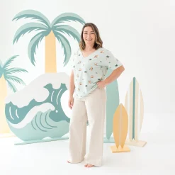 Sale Kyte Baby Women's Relaxed Fit V-Neck in Dew Surf