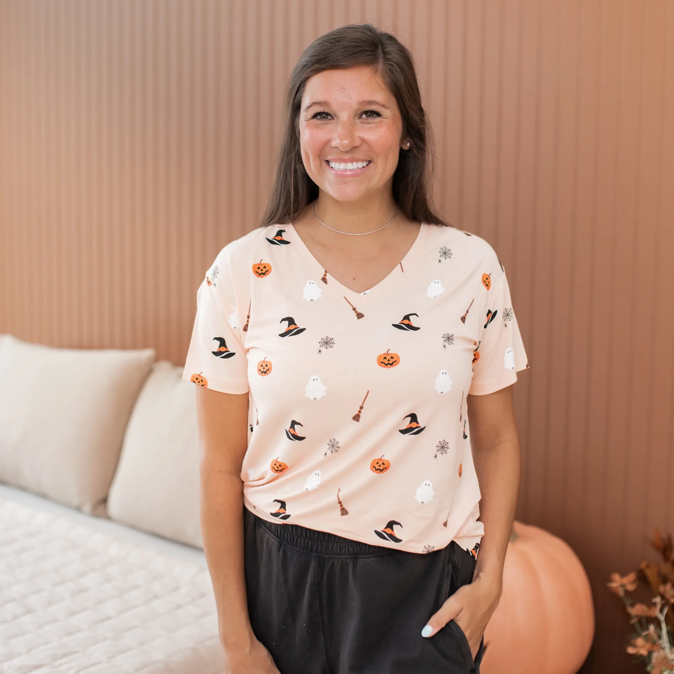 Clearance Kyte Baby Women's Relaxed Fit V-Neck in Bewitched