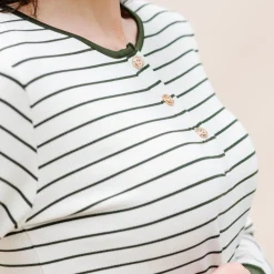 Sale Kyte Baby Women’s Ribbed Henley Set in Fir Stripe