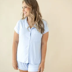 Clearance Kyte Baby Women's Short Sleeve Pajama Set in Mist