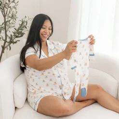 New Kyte Baby Women’s Short Sleeve Pajama Set in Teddy Bear