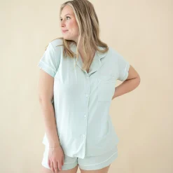 Hot Kyte Baby Women's Short Sleeve Pajama Set in Dew