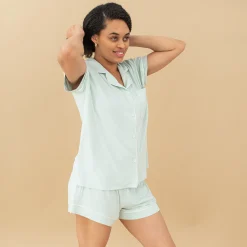 Hot Kyte Baby Women's Short Sleeve Pajama Set in Dew