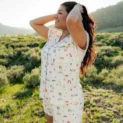 Best Kyte Baby Women's Short Sleeve Pajama Set in Road Trip