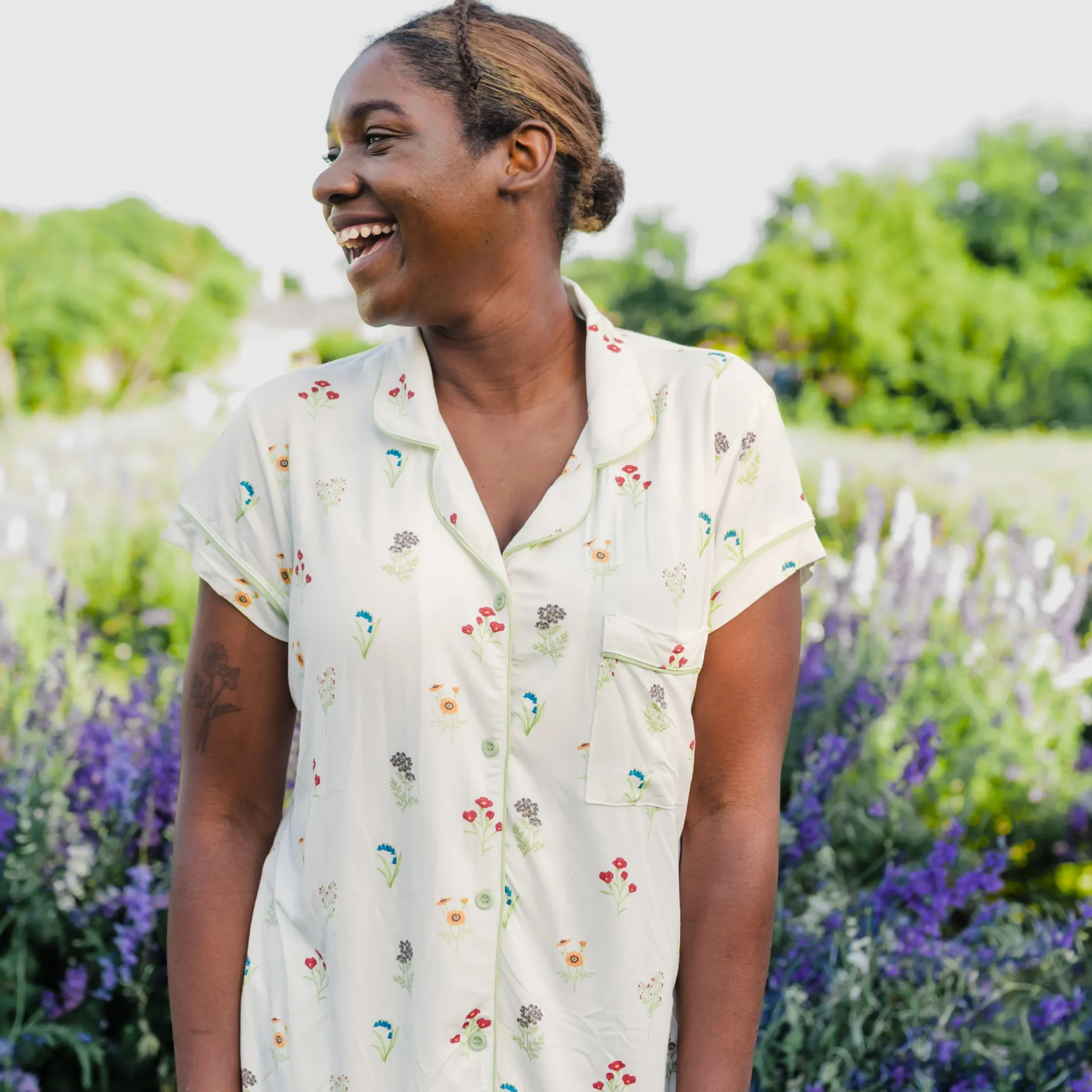 Best Kyte Baby Women’s Short Sleeve Pajama Set in Wildflower