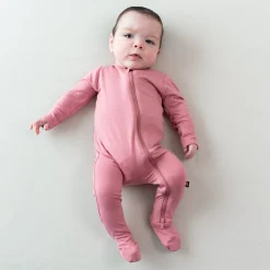 Hot Kyte Baby Zippered Footie in Apple Blossom