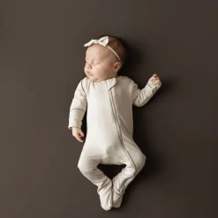 New Kyte Baby Zippered Footie in Bisque