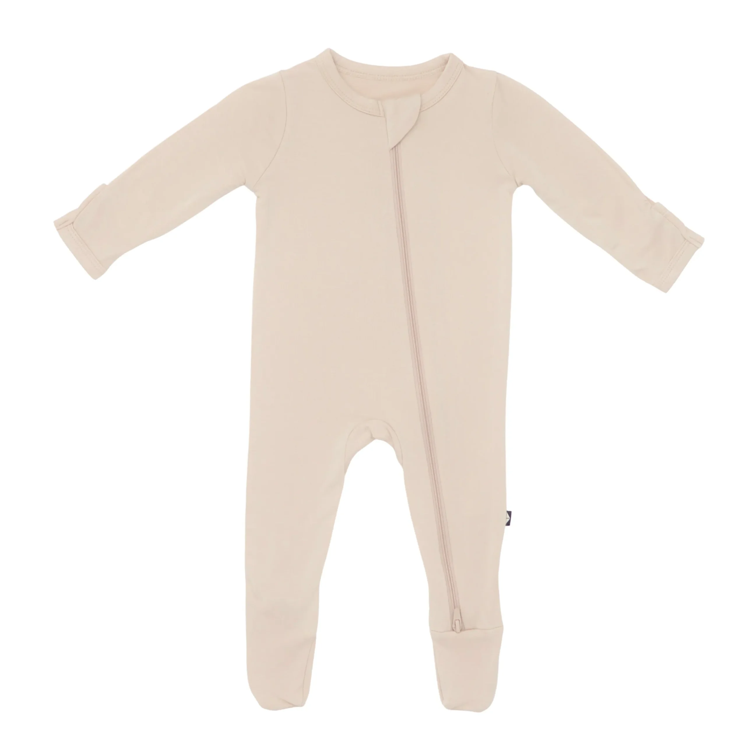 New Kyte Baby Zippered Footie in Bisque