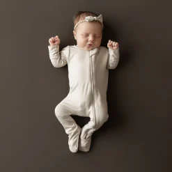 New Kyte Baby Zippered Footie in Bisque