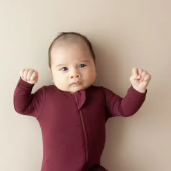 Kyte Baby Zippered Footie in Burgundy
