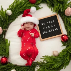 New Kyte Baby Zippered Footie in Candy Cane