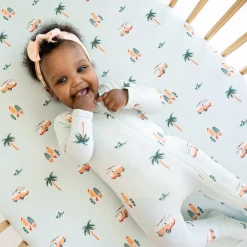 Hot Kyte Baby Zippered Footie in Dew Surf