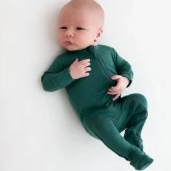 New Kyte Baby Zippered Footie in Emerald