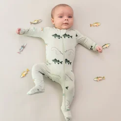 Kyte Baby Zippered Footie in Fishing