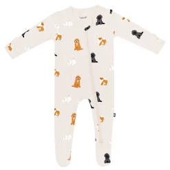 New Kyte Baby Zippered Footie in Fluffy Dog