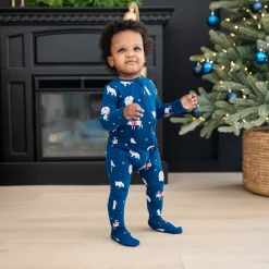 New Kyte Baby Zippered Footie in Frosty Friends
