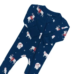 New Kyte Baby Zippered Footie in Frosty Friends