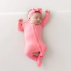 Outlet Kyte Baby Zippered Footie in Guava