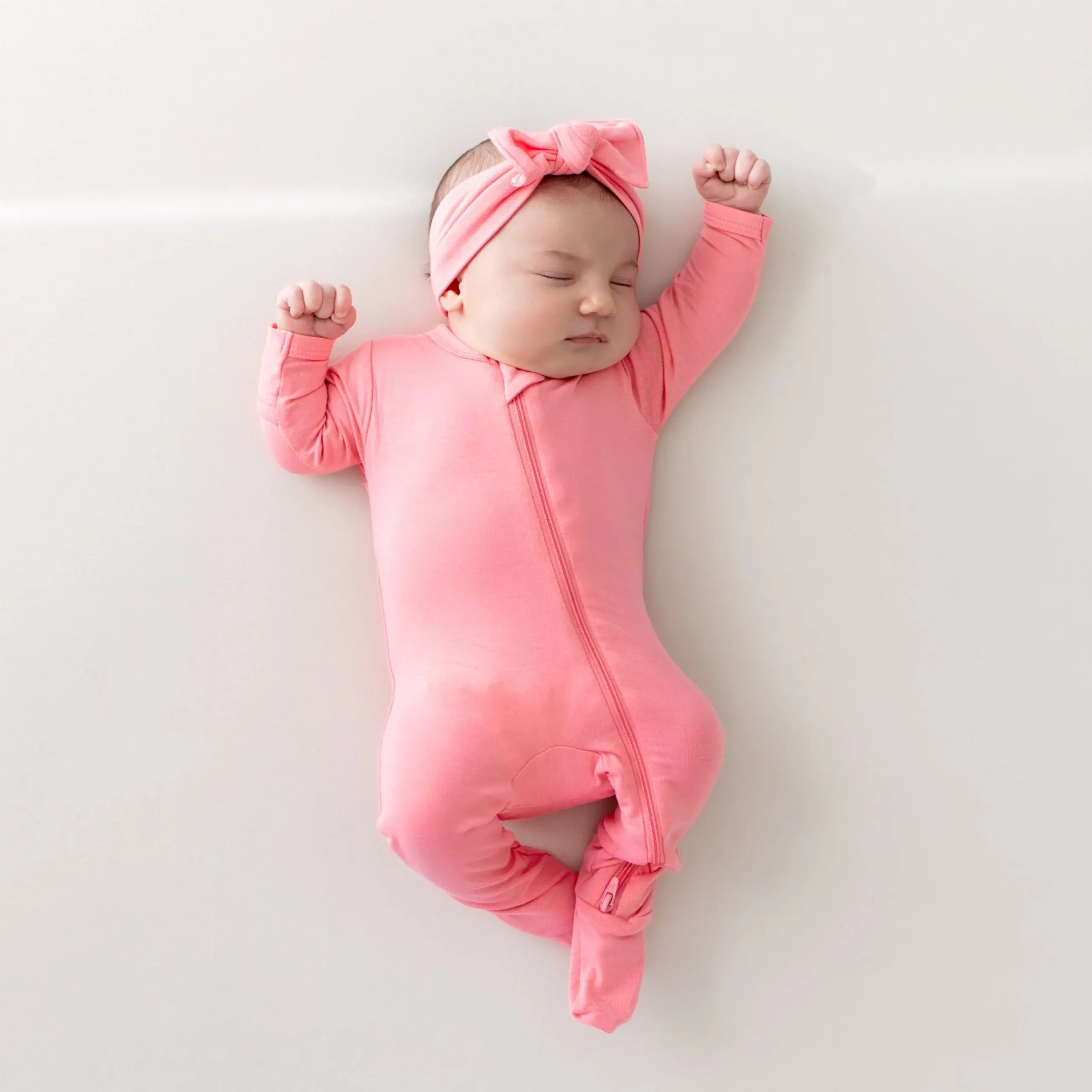 Outlet Kyte Baby Zippered Footie in Guava