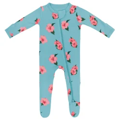 Best Kyte Baby Zippered Footie in Hibiscus