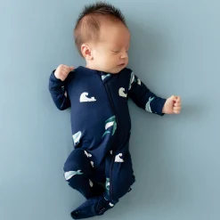 Hot Kyte Baby Zippered Footie in Humpback