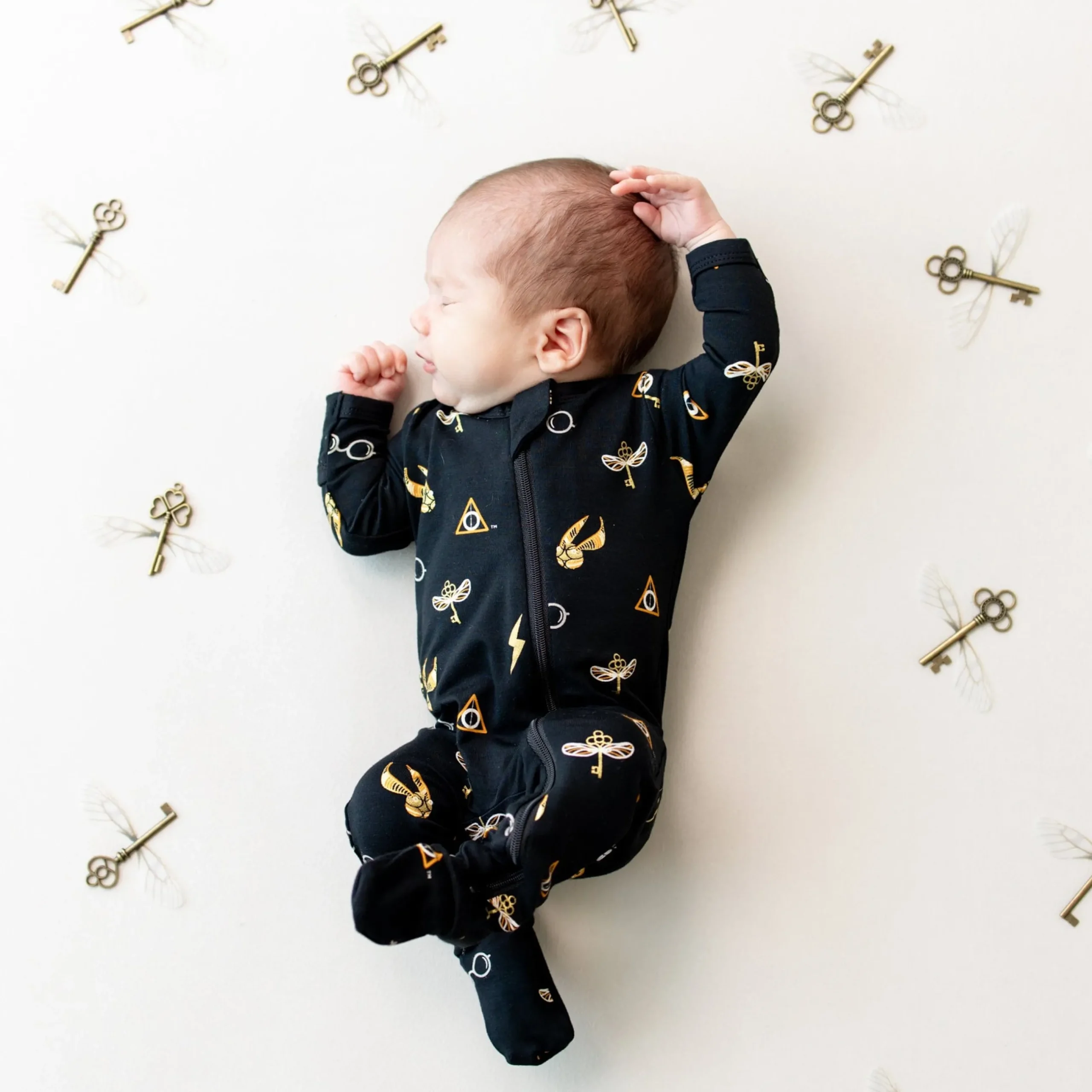 New Kyte Baby Zippered Footie in Midnight Icon