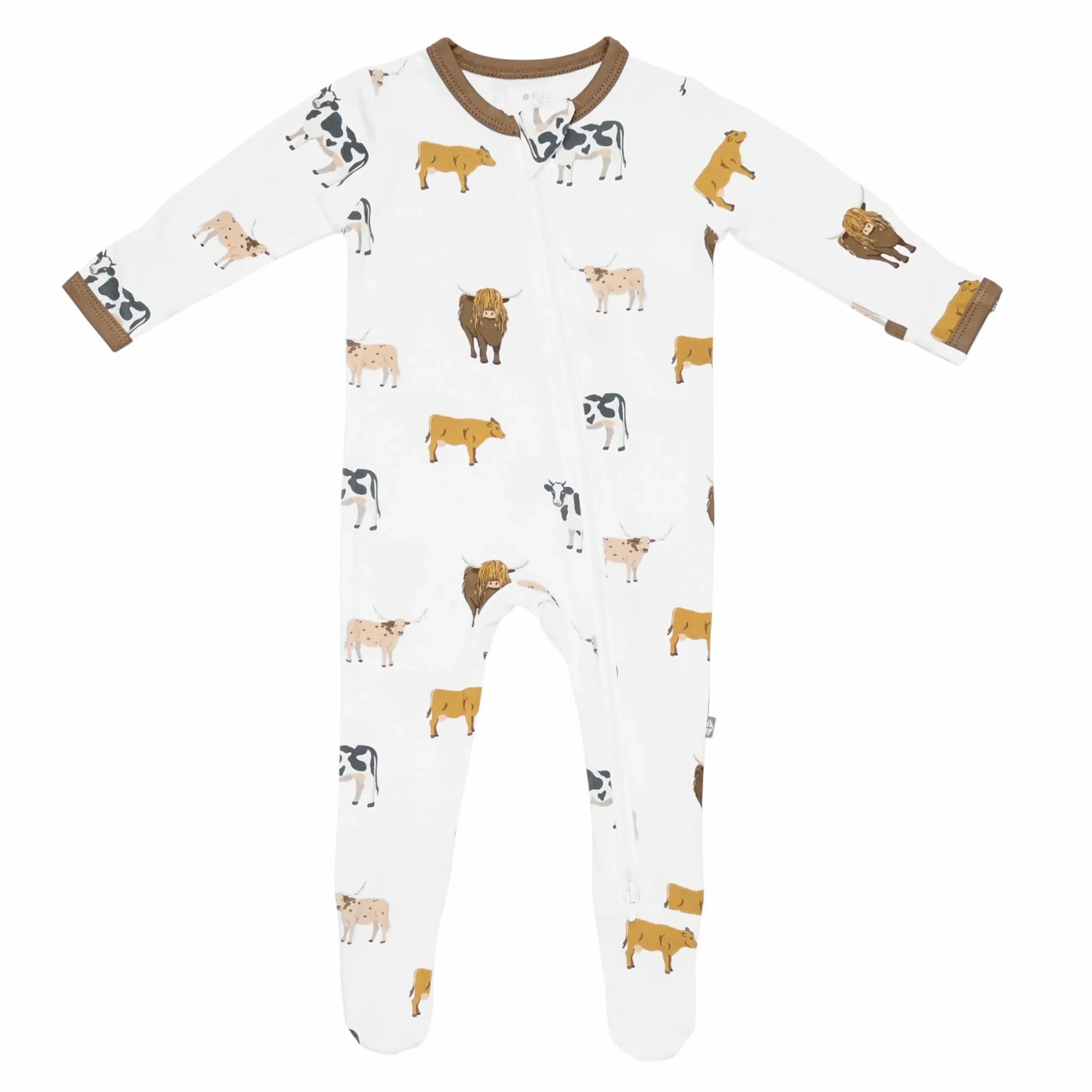 Kyte Baby Zippered Footie in Moo