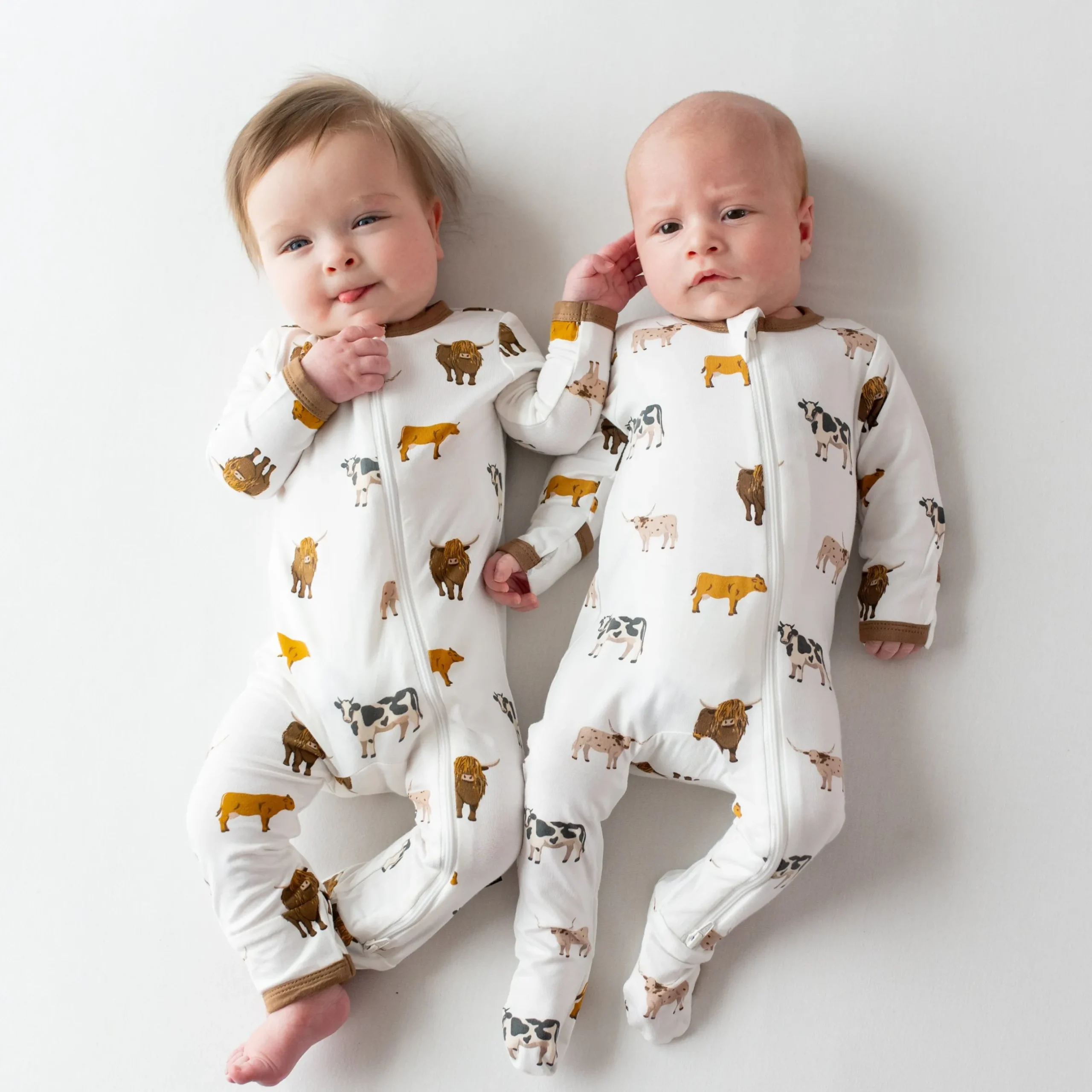 Kyte Baby Zippered Footie in Moo