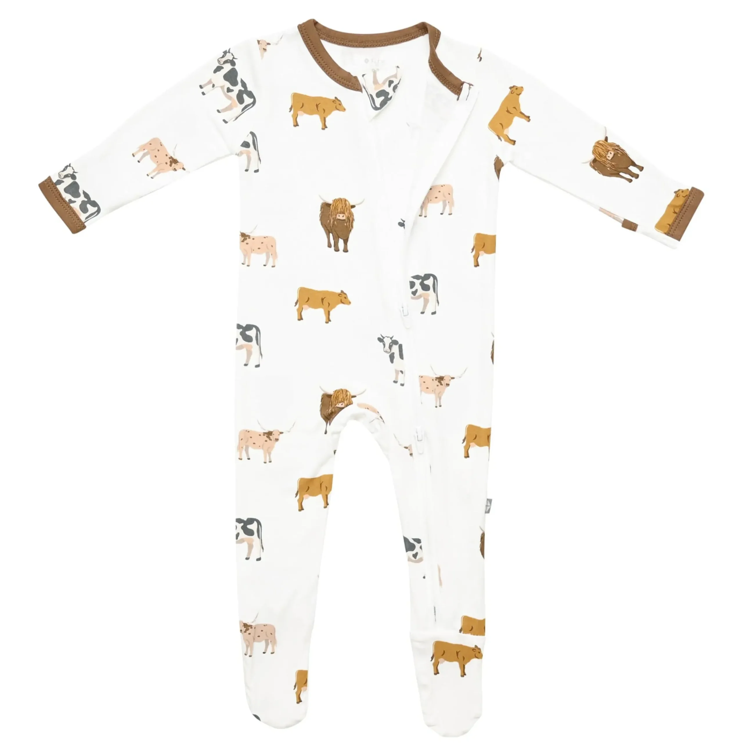 Kyte Baby Zippered Footie in Moo