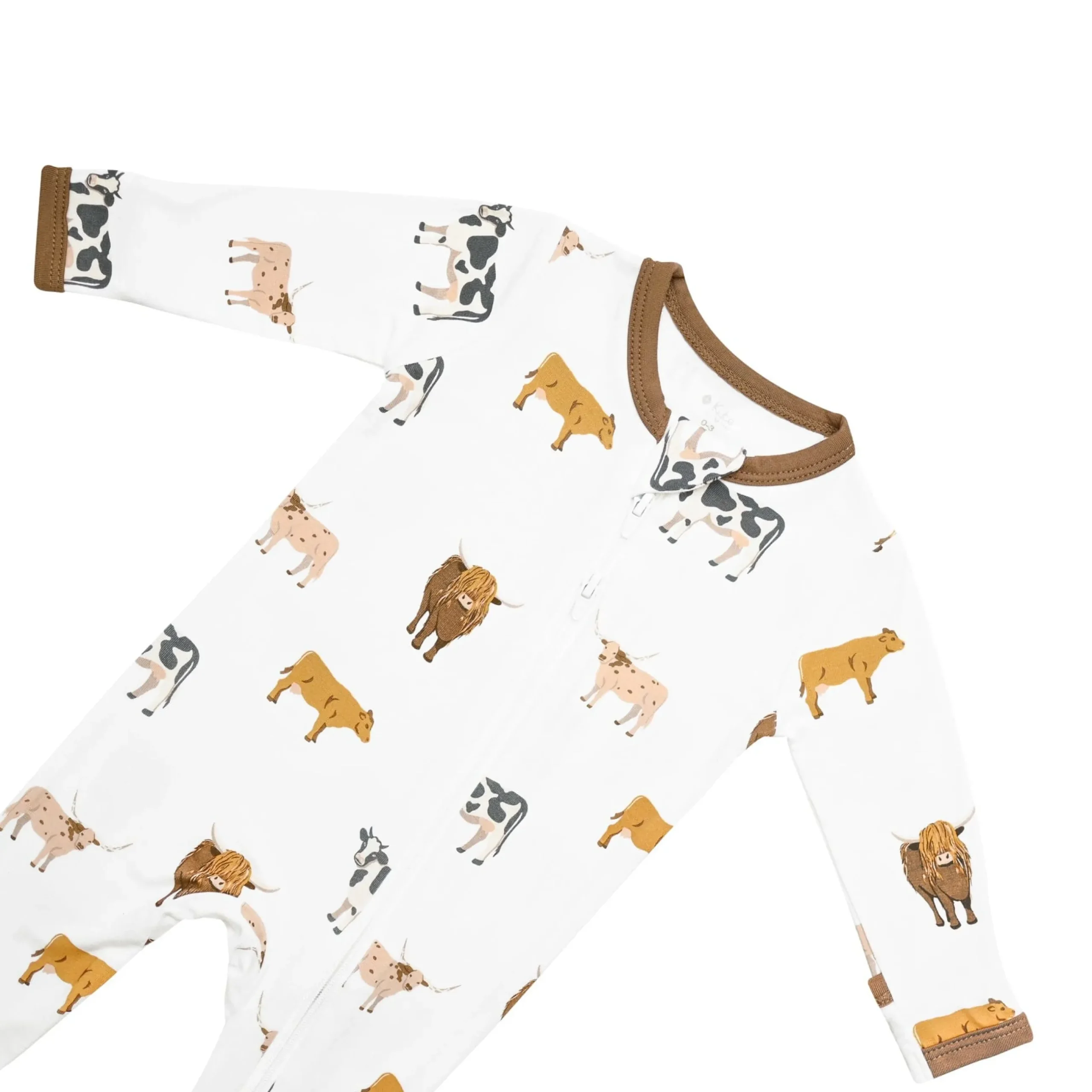Kyte Baby Zippered Footie in Moo