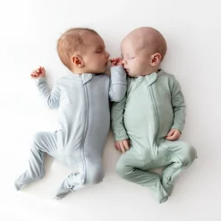 New Kyte Baby Zippered Footie in Sage