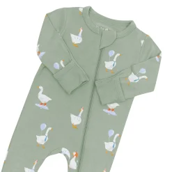 Hot Kyte Baby Zippered Footie in Silly Goose