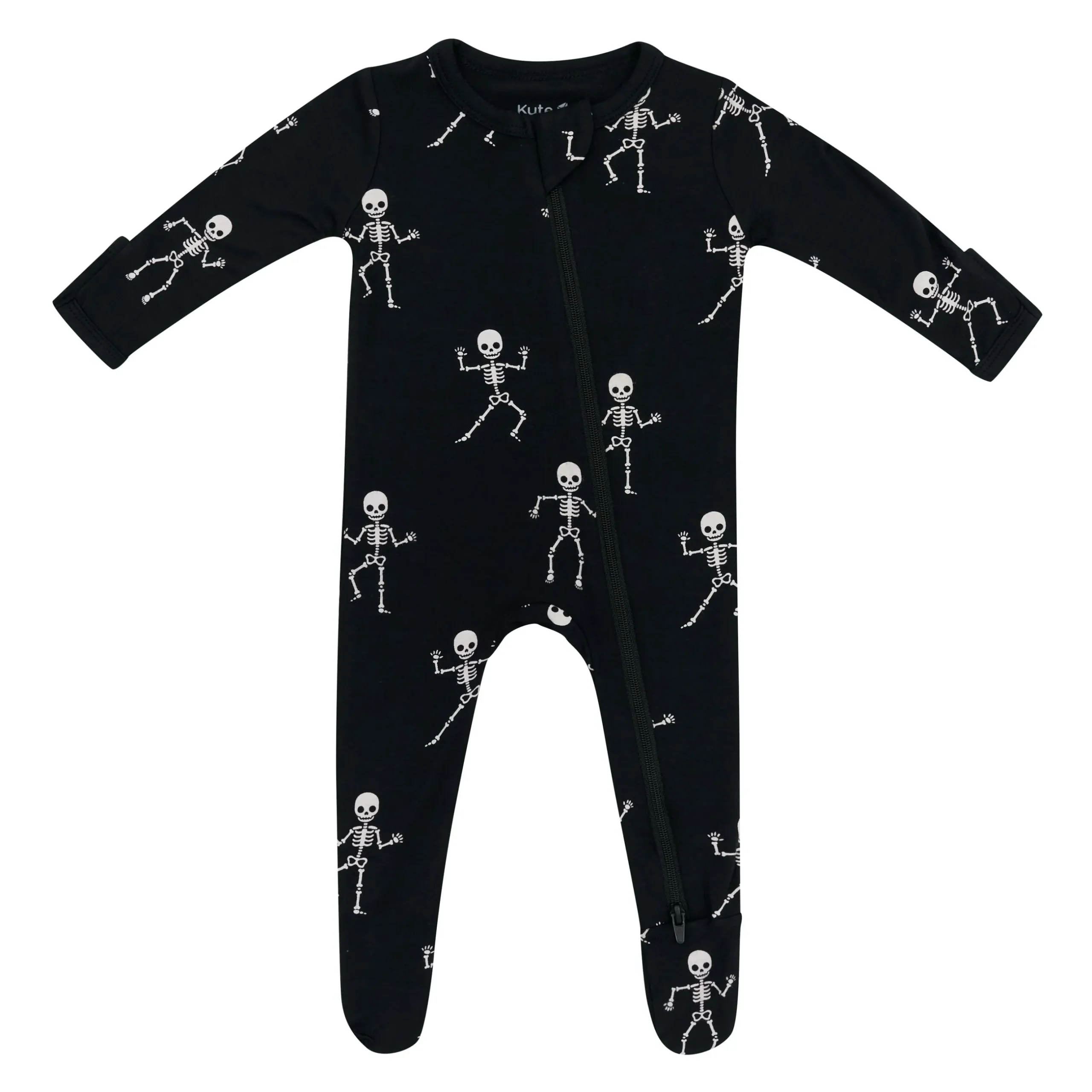 Sale Kyte Baby Zippered Footie in Skeleton
