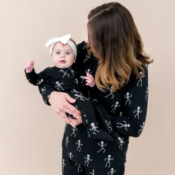 Sale Kyte Baby Zippered Footie in Skeleton
