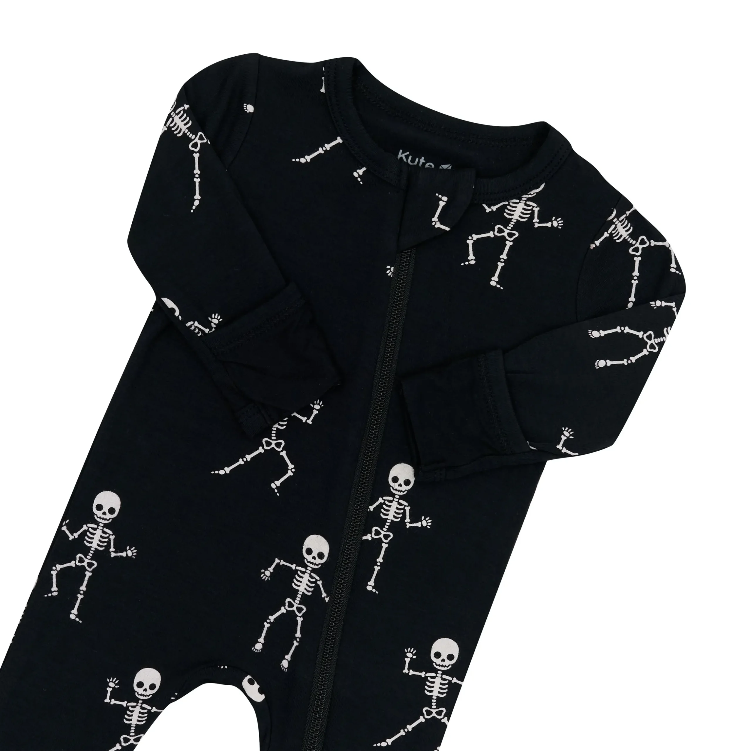 Sale Kyte Baby Zippered Footie in Skeleton
