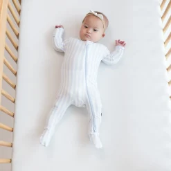 Clearance Kyte Baby Zippered Footie in Small Mist Stripe