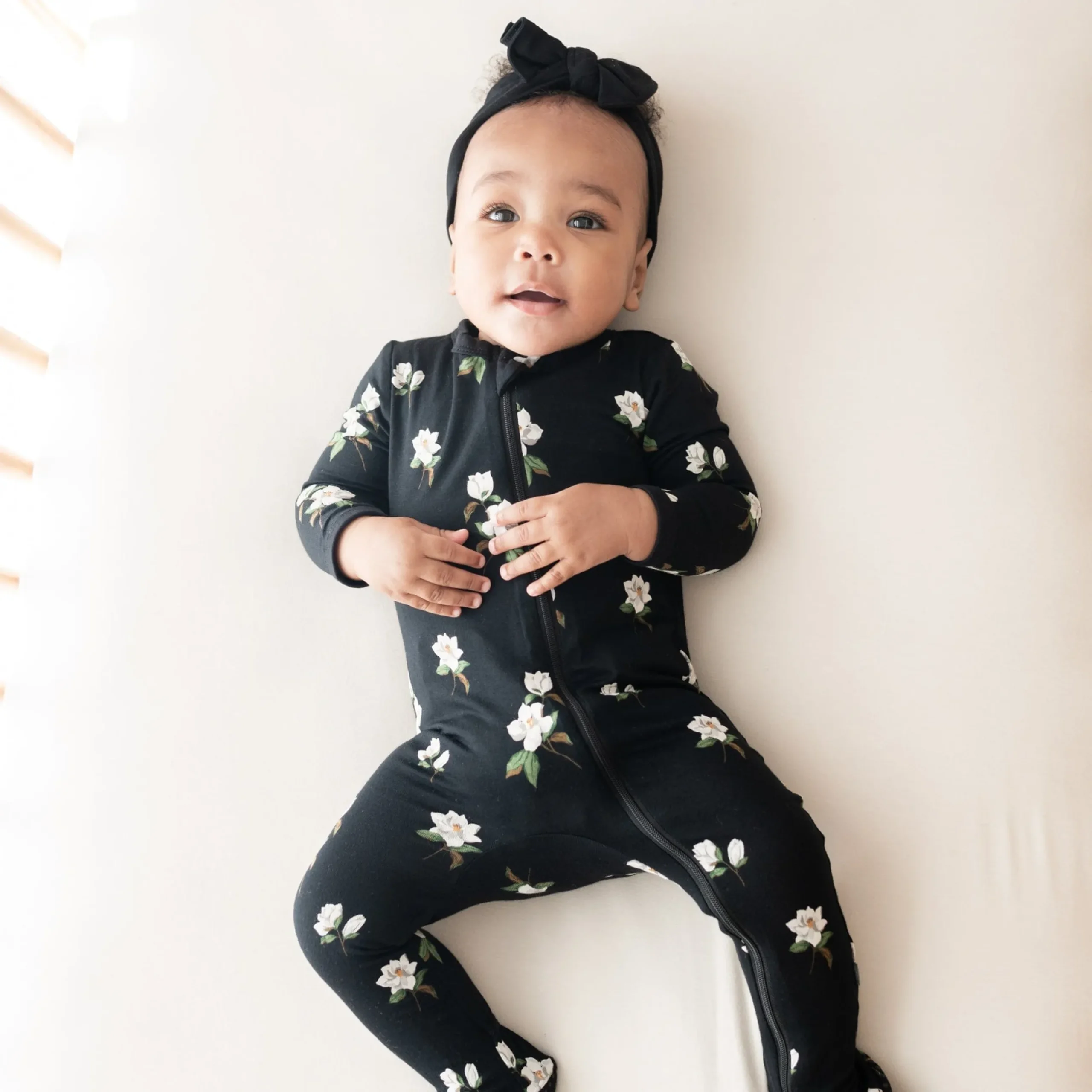 Best Kyte Baby Zippered Footie in Small Midnight Magnolia