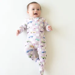 Hot Kyte Baby Zippered Footie in Sparkles and Speed