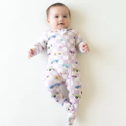 Hot Kyte Baby Zippered Footie in Sparkles and Speed