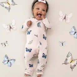 Best Kyte Baby Zippered Romper in Blush Butterfly