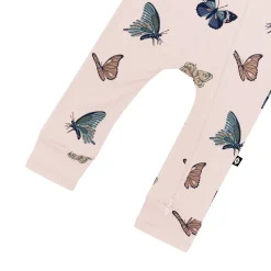 Best Kyte Baby Zippered Romper in Blush Butterfly