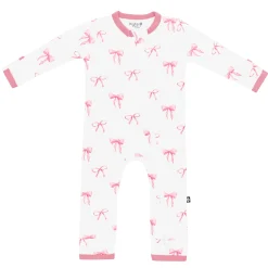Hot Kyte Baby Zippered Romper in Bow