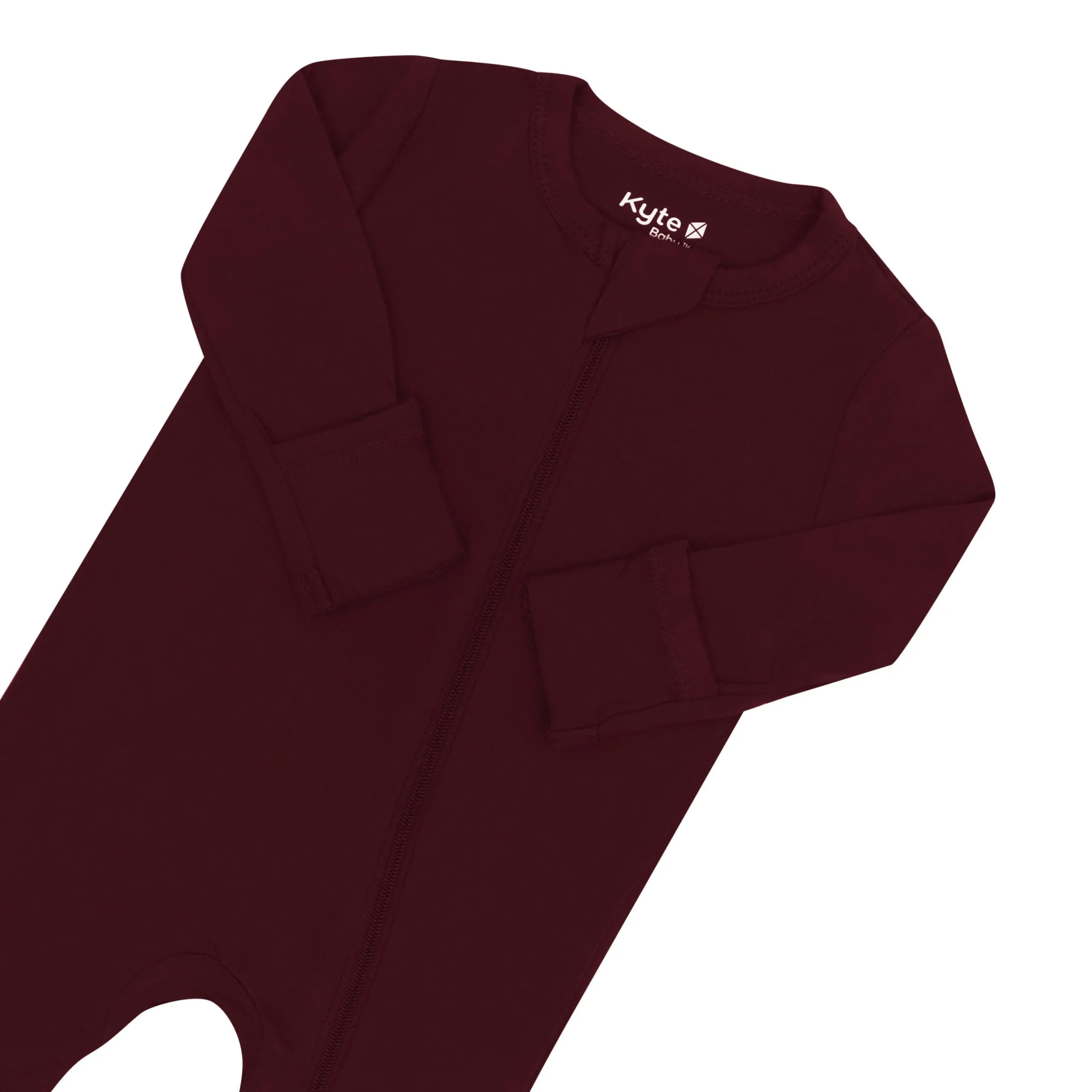 Hot Kyte Baby Zippered Romper in Burgundy