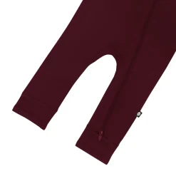 Hot Kyte Baby Zippered Romper in Burgundy