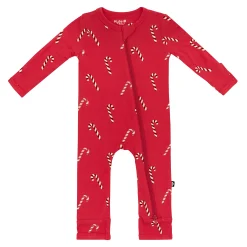 Clearance Kyte Baby Zippered Romper in Candy Cane