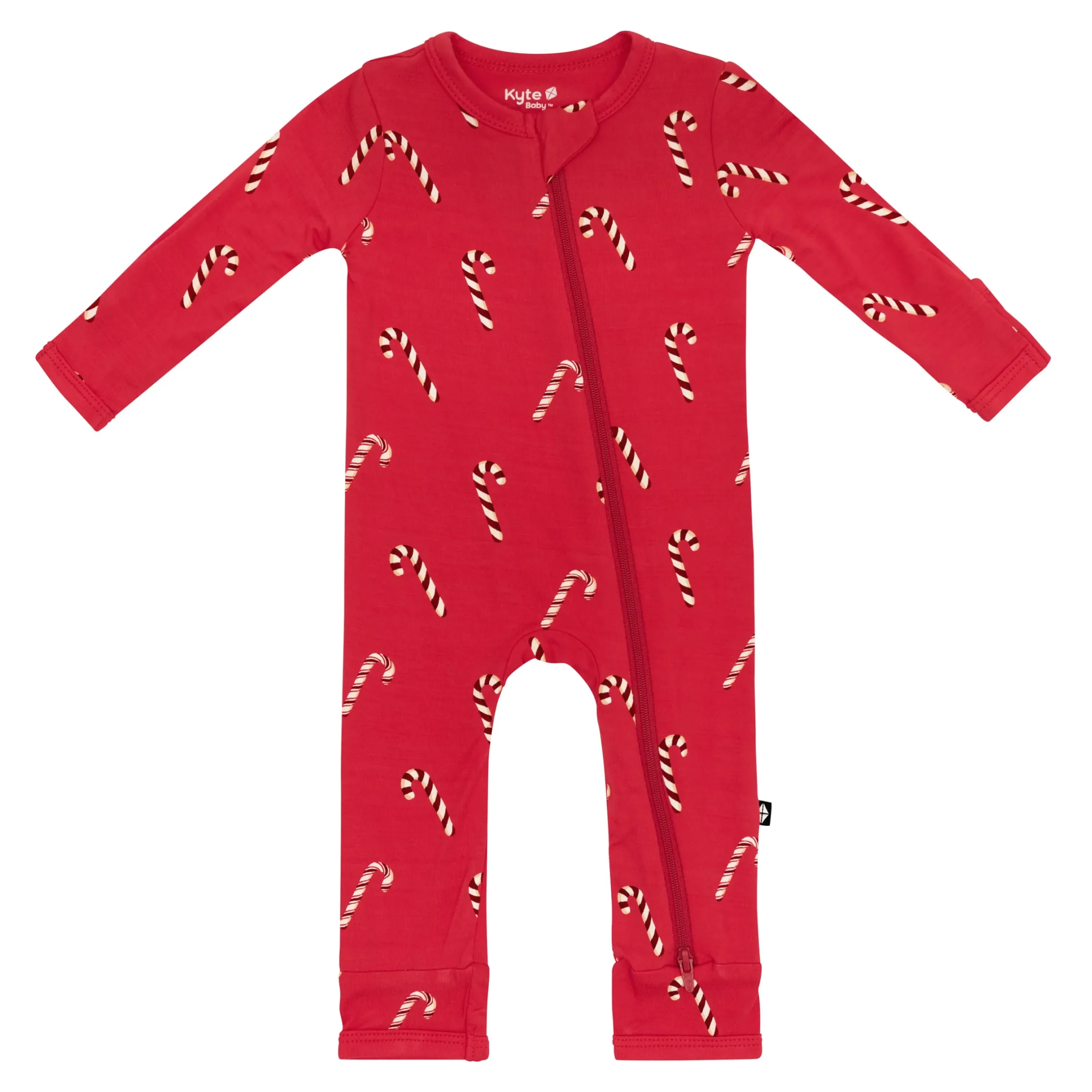 Clearance Kyte Baby Zippered Romper in Candy Cane