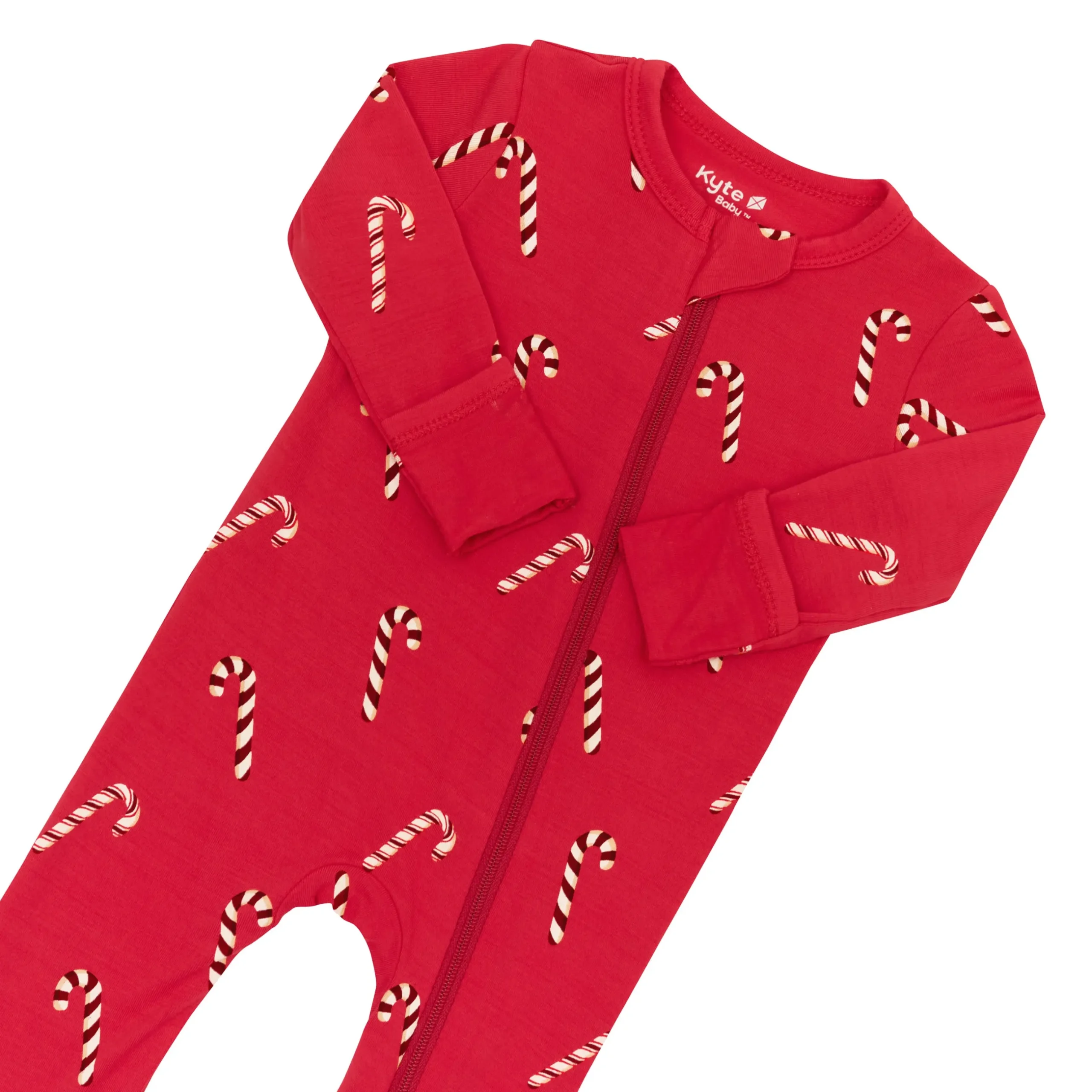 Clearance Kyte Baby Zippered Romper in Candy Cane