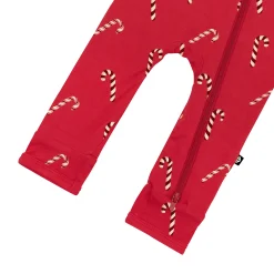 Clearance Kyte Baby Zippered Romper in Candy Cane