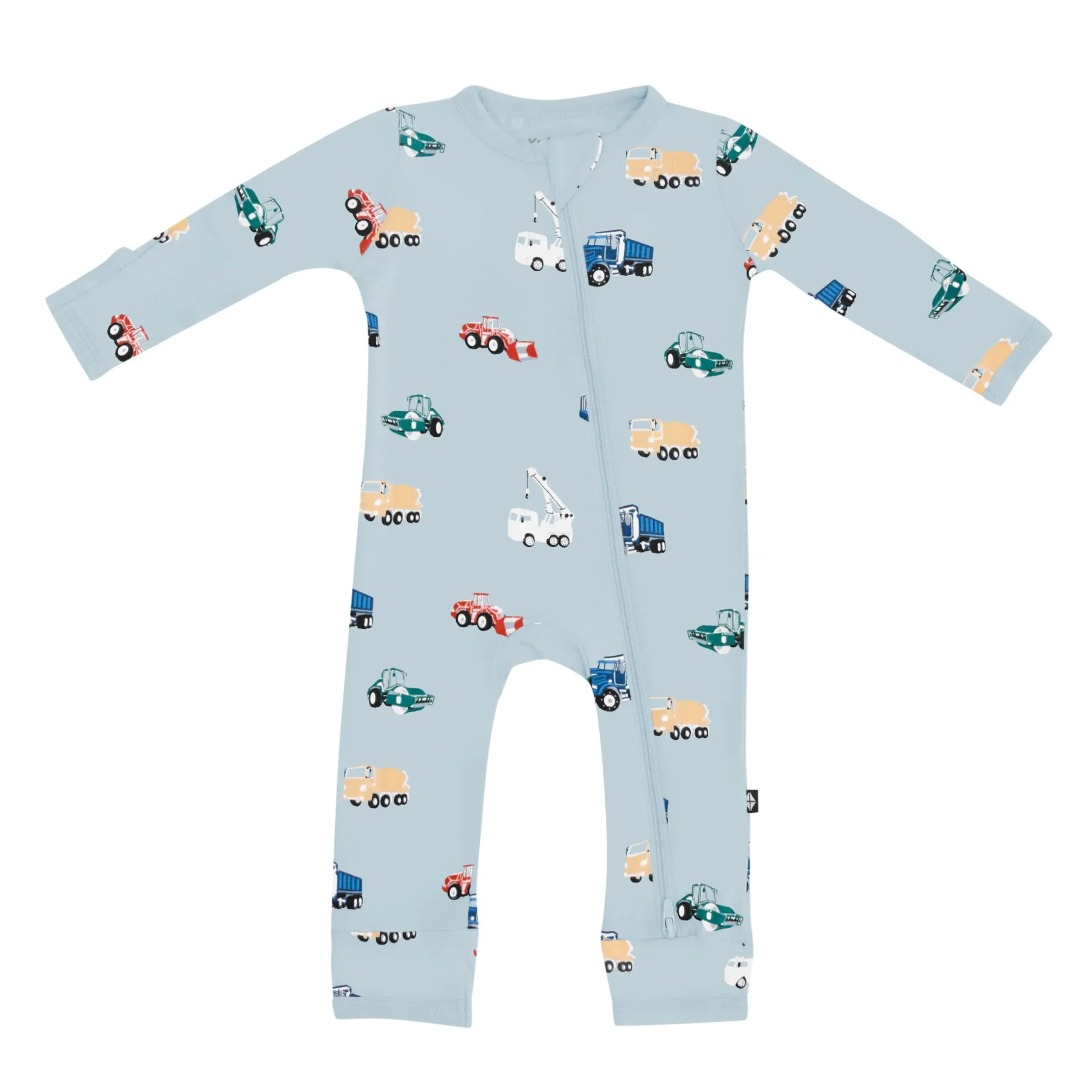 Clearance Kyte Baby Zippered Romper in Construction