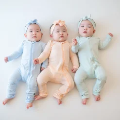 Hot Kyte Baby Zippered Romper in Dew